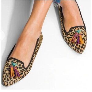 Hush Puppies Cheetah Loafer with tassels, Sadie Flat, Size 7. NWOB